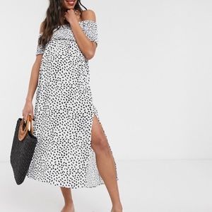 ASOS Maternity Abstract Spot Bardot Dress